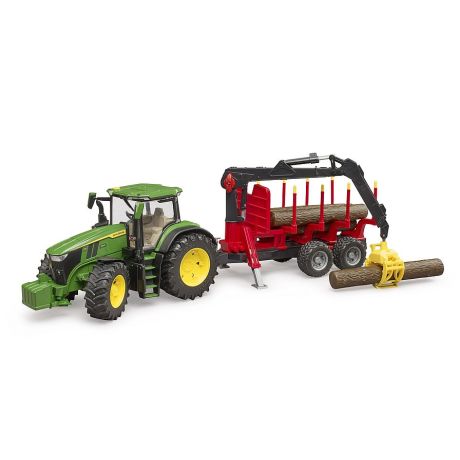 Bruder John Deere 7R 350 bosbouwtractor met 4 boomstammen