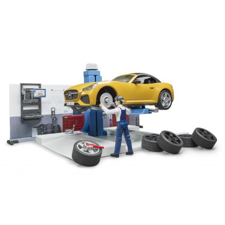 Bruder automonteur en werkplaats