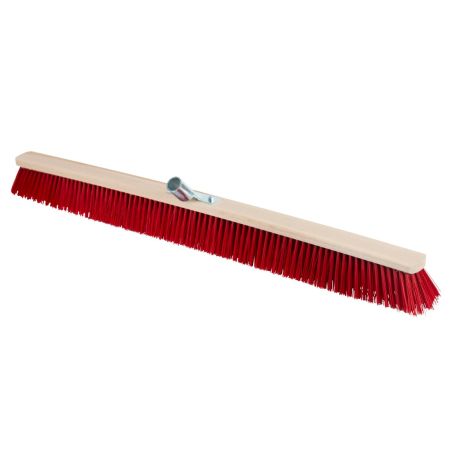 Bezem euro stal rood - 100cm