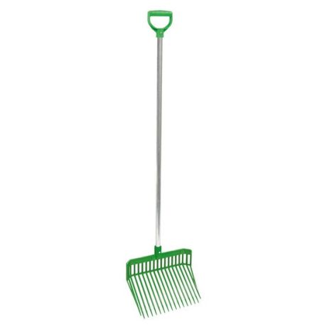 Mestvork groen met alu handvat en D-greep