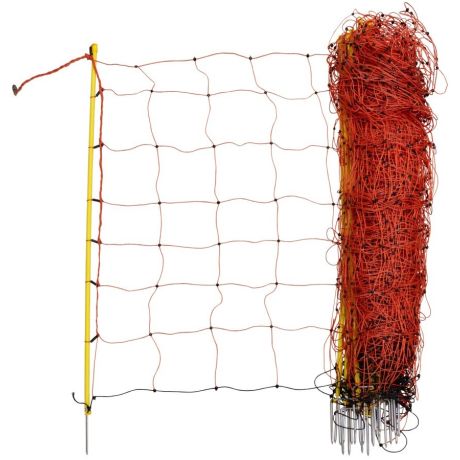 Schapennet profi 90cm hoog, 50m oranje enkele poot