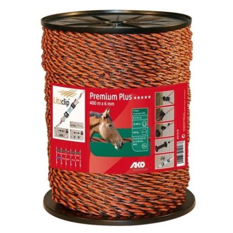 Schrikkoord zwart/rood 6mm - 400m | Kuiper Koekange