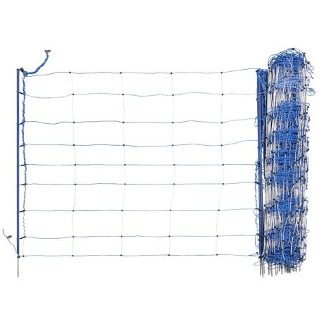 Wolvennet 122cm hoog, 50m lang blauw enkele poot