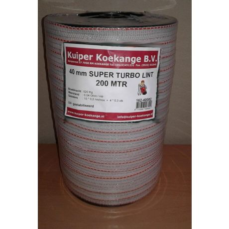 Kuiper Super Turbo schriklint wit 40mm - 200m