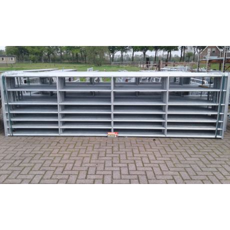 Metalen landhek 7 buizen verzinkt