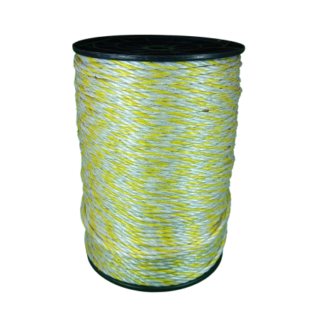 Schrikdraad geel-wit 400meter 6mm