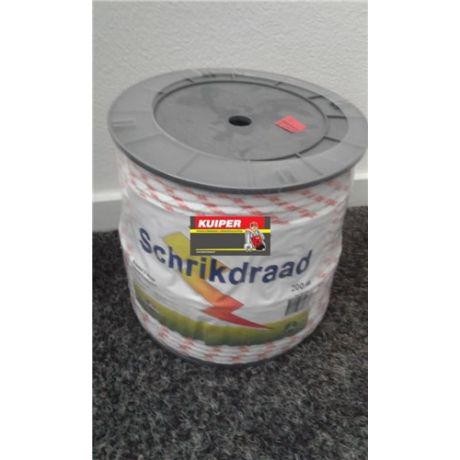 Schrikkoord 6 draden wit - 200m