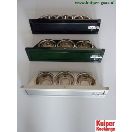 Voederplateau rvs 3 gaats 13cm bakje groen | Kuiper Koekange