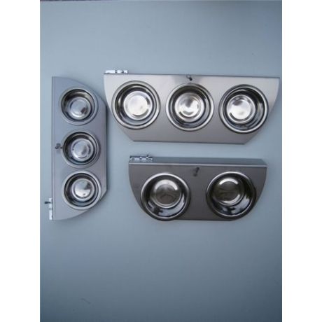 Voederplateau rvs 3 gaats 13cm bakje | Kuiper Koekange
