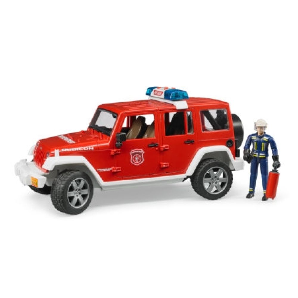 Bruder Jeep wrangler unlimited rubicon brandweerwagen met brandweerman 