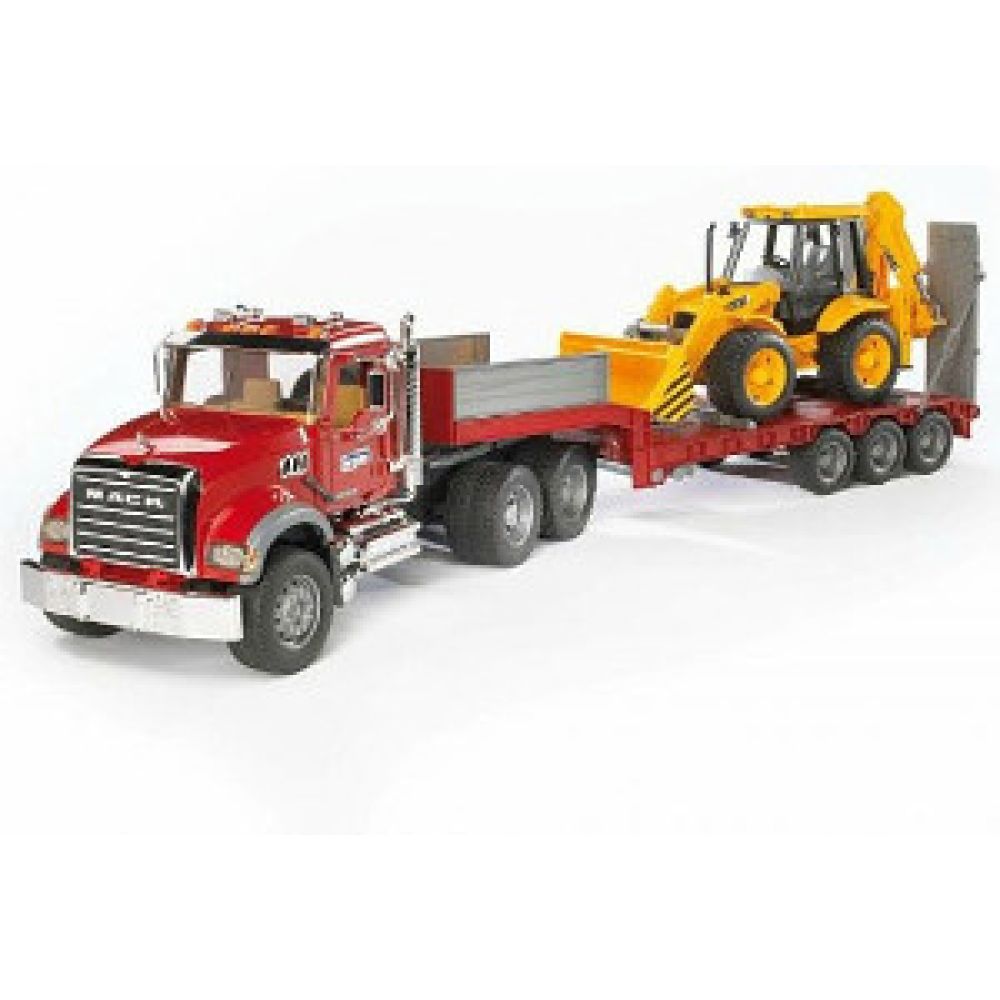 Bruder granite mack dieplader en JCB graaflaadcombinatie 