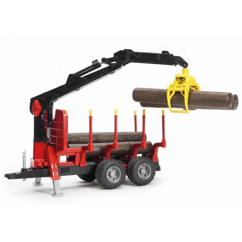 Bruder oplegger voor houttransport met kraan 