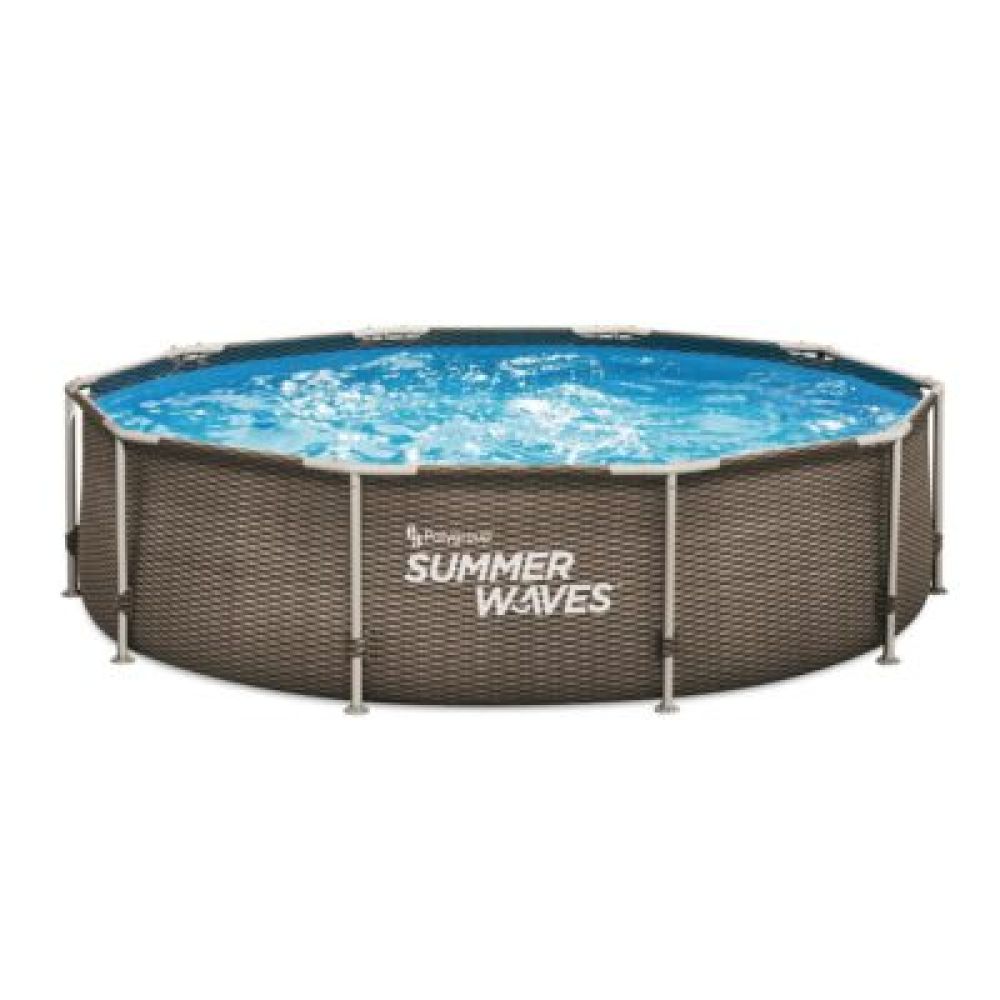Summer waves zwembad 305x76cm DD rattan + filterpomp | 4895215111629 | Kuiper Speelgoed
