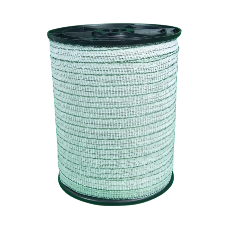 Schriklint wit-groen 200meter 12,5mm