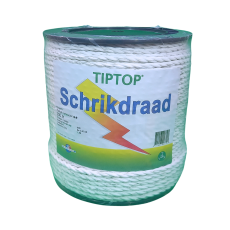 TipTop schrikdraad wit 200meter 6mm