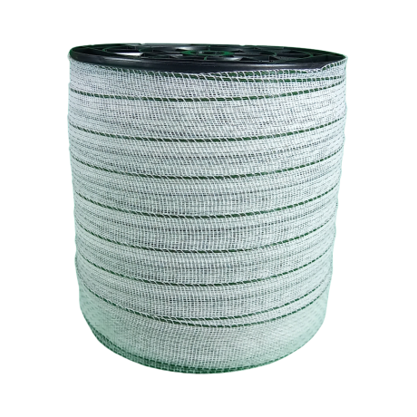 Schriklint wit-groen 100meter 40mm