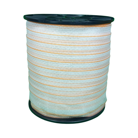 Schriklint wit-oranje 200m 40mm