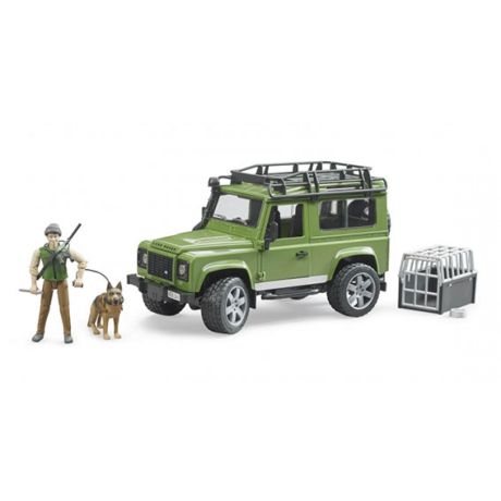 Bruder land rover defender met boswachter en hond