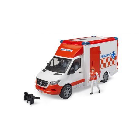 Bruder Mercedes Benz ambulance met broeder en accessoires
