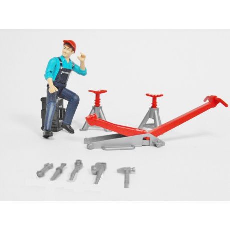 Bruder tractormonteur met gereedschap