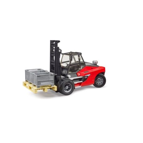 Bruder Linde HT160 heftruck met pallet en 3 boxen