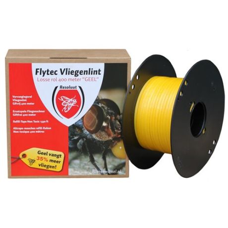 Flytec vliegenkleeflint losse rol 400m geel