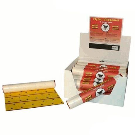 Flytec vliegenkleefrol 7m geel