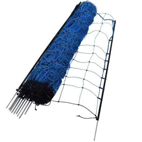 Wolvennet 120cm hoog, 50m lang blauw enkele poot