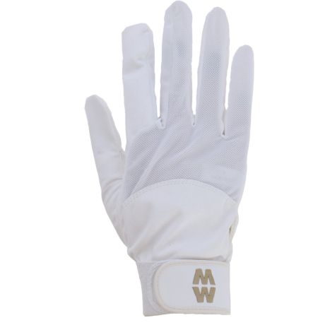 Rijhandschoen Micro mesh wit - 9 long