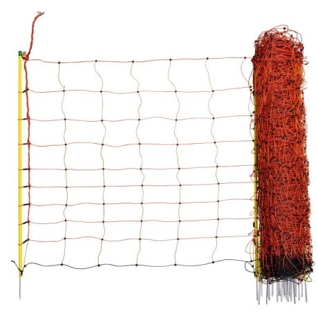 Schapennet basic 90cm hoog, 50m oranje enkele poot