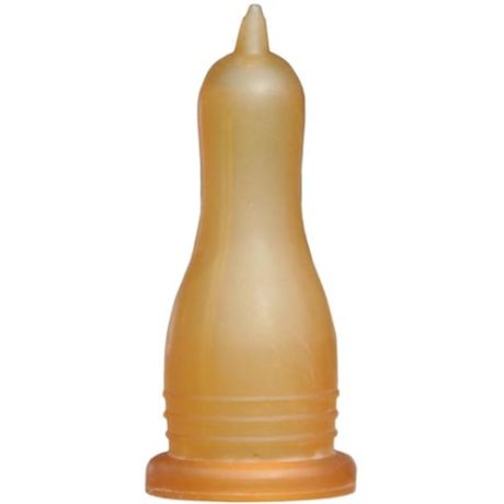 Lamspeen geel/bruin voor bierfles