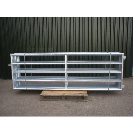 Metalen landhek 5 buizen verzinkt - rechte hoeken