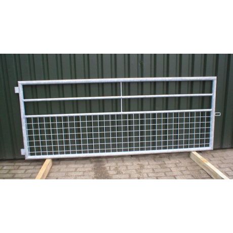 Metalen landhek half gaas verzinkt - rechte hoeken