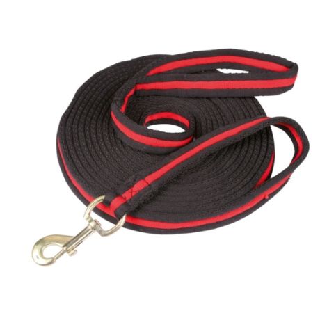 Longeerlijn soft zwart/rood - 8m