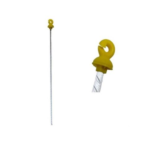 Afrasteringspaal ijzer met gele ringisolator 65cm hoog | Kuiper Koekange