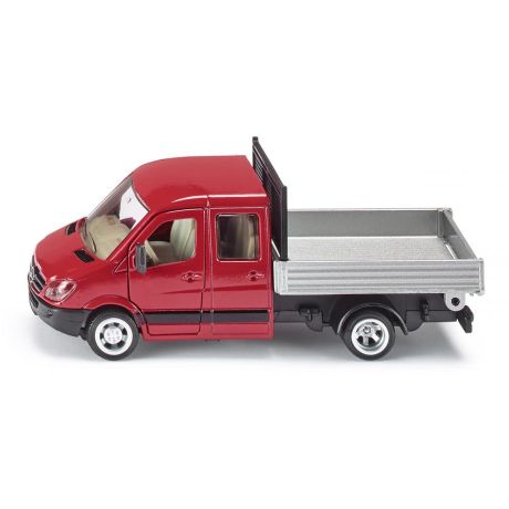 Siku Mercedes Benz sprinter met platte aanhanger 1:50