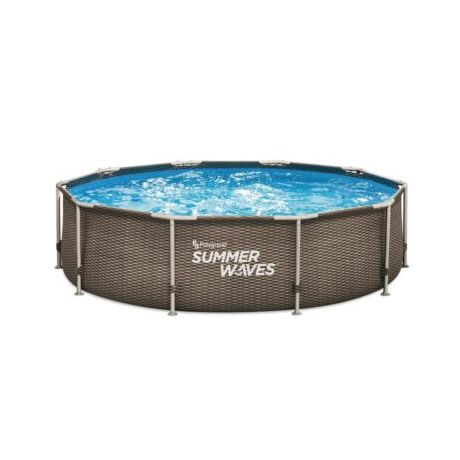 Summer waves zwembad 366x76cm DD rattan + filterpomp | 4895215111674 | Kuiper speelgoed