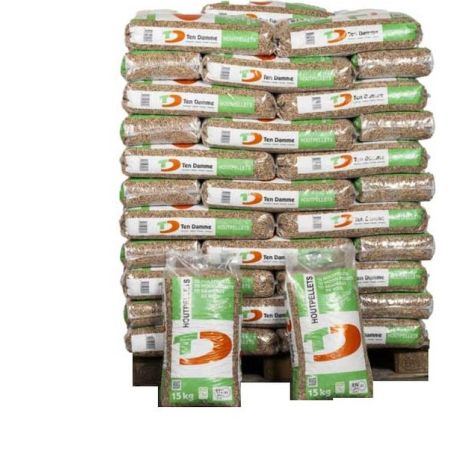 Houtpellets TD bruin volle pallet - 65 zakken