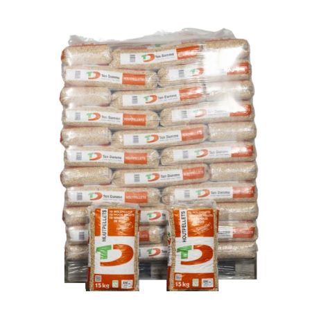 Houtpellets TD wit volle pallet - 65 zakken