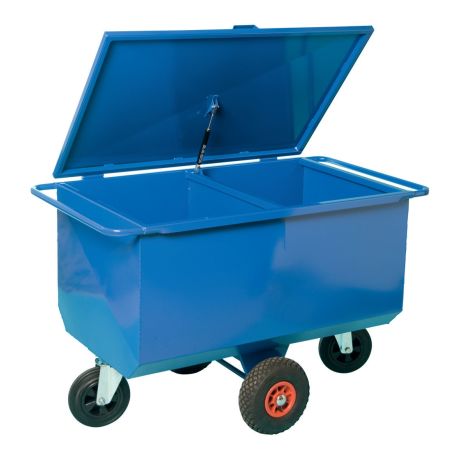 Voerkar metaal met klep 275 liter