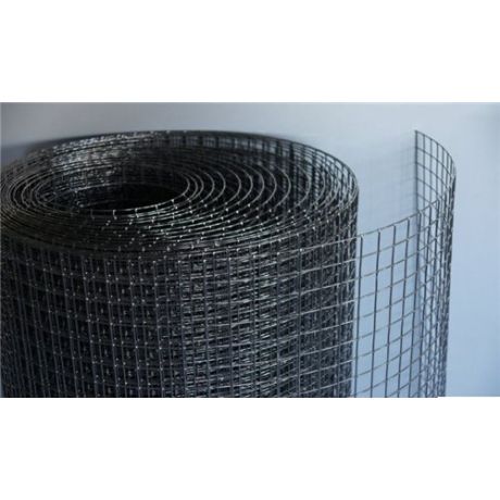 Volièregaas zwart gecoat 25x25 1,75mm dik 100cm hoog 25m rol