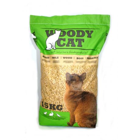 Woody Cat houtkorrels - 15kg